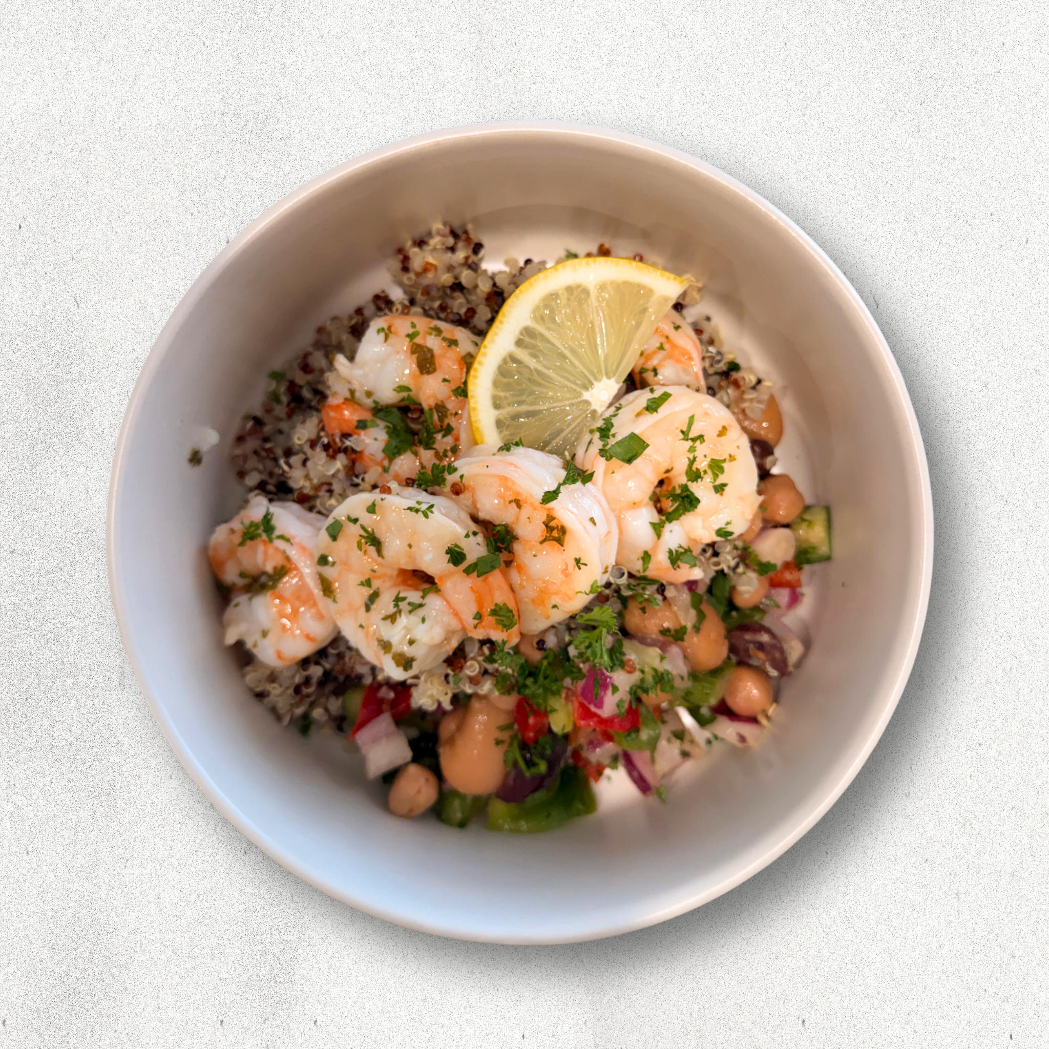 Mediterranean Garlic Prawn Bowl